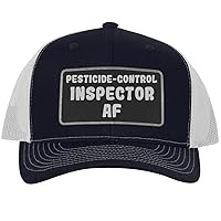 Pesticide-Control Inspector AF - Leather Black Patch Engraved Trucker Hat