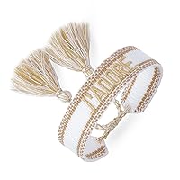 TICVRSS 18K Gold Plated Lucky Bracelet for Women White/Black/Red Bracelets Cute Link Bracelets Jewelry Gifts for Women Teen Girls