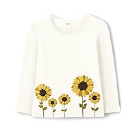 Girls' and Toddler Fall and Holiday Embroidered Graphic Long Sleeve T-Shirts