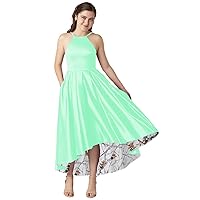 Camo Bridesmaid Formal Dresses Halter Country Wedding Guest Reception Dress High Low