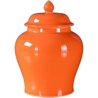 Decorative Jar Ginger Jar Vase Decor Modern Vase Ceramic Ginger Jar with Lid Decorative Flower Vases Porcelain Temple Jar Containers Ginger Jars Storage Jar/Orange/12.7 * 17.9Cm-1