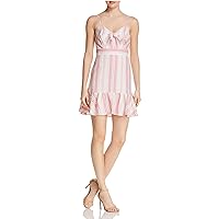 Parker $258 Womens New 1040 Pink Striped Ruffled A-Line Dress 10 B+B