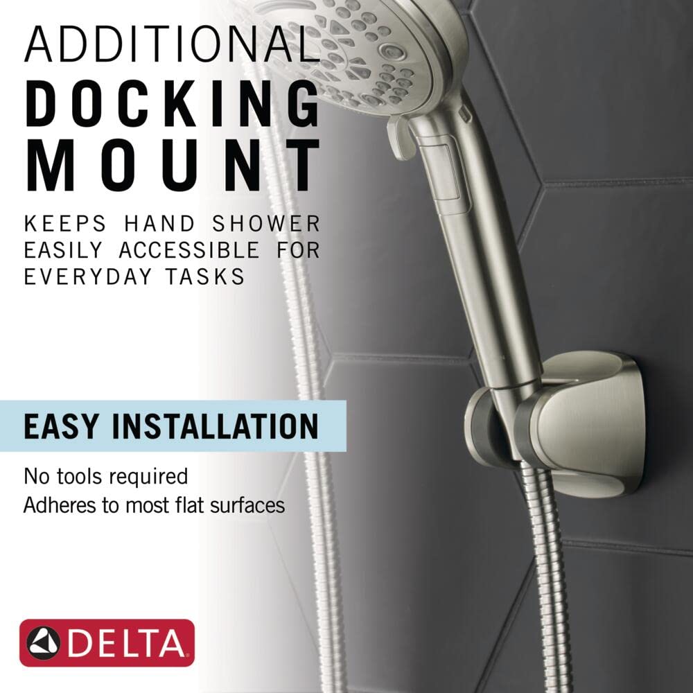 Delta Faucet 7-Spray In2ition Dual Shower Head with Handheld Spray, Chrome Shower Head with Hose, Showerheads & Handheld Showers, Handheld Shower Heads, Detachable Shower Head, Chrome 75687D