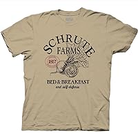 Ripple Junction The Office Men's Short Sleeve T-Shirt Schrute Farms Bed Breakfast Self-Defense Beet Logo Officially Licensed
