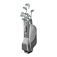 Wilson Tour Velocity Complete Golf Set with Stand Bag - Ladies Right Hand, Ladies Flex, Grey/Blue