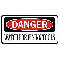 3 Pack Danger Watch for Flying Tools Funny Mechanic Work Hard Hat Biker Helmet Stickers Decals Toolbox