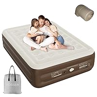 Queen Air Mattress with Built-in Pump,Self Inflatable Mattress with Cordless Removable Lithium Battery Pump, Blow Up Mattress with Storage Bag,Foldable Rest Airbed for Home, Camping & Guests