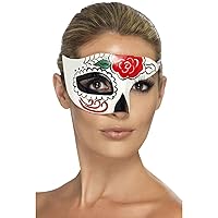 Smiffys Day of The Dead Half Eye Mask Size: One Size