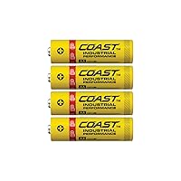 Coast 4 Pack AA Industrial Performance Alkaline Batteries, High-Performance