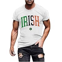 Funny Irish Shirts for Men Shamrock Print St Patricks Day T-Shirt Casual Summer Workout Crewneck Tops Green Day Tee