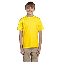 Fruit of the Loom Youth 5 oz HD Cotton T-Shirt - Yellow - M - (Style # 3931B - Original Label)