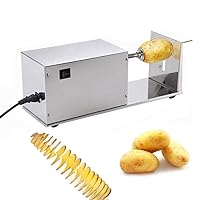 Libai Commercial Potato Slicer Electric Tornado Potatoes Spiral Cutter French Fry Machine Stainless Steel with Switch Control for Home Commercial Use