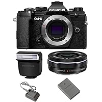 Olympus OM-D E-M5 Mark III Mirrorless Digital Camera Body + M.Zuiko Digital ED 14-42mm f/3.5-5.6 EZ Lens (Black)