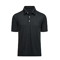 Mens Summer Moisture Wicking T-Shirts Golf Polo Shirts Buttons Tees Pullover Tops Short Sleeve