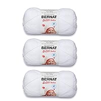 Bernat Softee Baby White Yarn - 3 Pack of 141g/5oz - Acrylic - 3 DK (Light) - 362 Yards - Knitting/Crochet