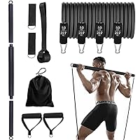 200LB Resistance Bands Set with Home Gym Pilates Multifunction for Muscle Fitness Full Body Workout Exercise