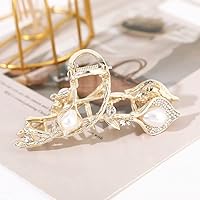 11Cm Rhinestone Hair Claw Hair Crab Hairpin For Ladies Women Pearl Ponytailtail Styling Tools Hair Clip Accessories a