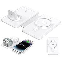 Wireless Charger for iPhone - 3 in 1 Charging Station for Apple Devices, Travel Magnetic Charger pad for iPhone 15 14 13 12 pro max & AirPods 3/2/Pro & Apple Watch