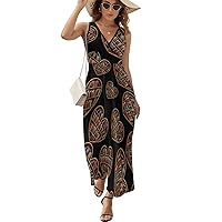 Book Lover Librarian Women's Dress V Neck Sleeveless Dress Summer Casual Sundress Loose Maxi Dresses for Beach