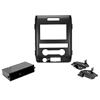 Scosche FD1438B Compatible with 2009-12 Ford F-150 XL , ISO Double DIN & DIN+Pocket Dash Kit, Black