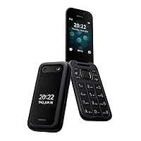 Nokia 2660 Flip Dual-SIM 128MB ROM + 48MB RAM (GSM Only | No CDMA) Factory Unlocked Android 4G/LTE Smartphone (Black) - International Version