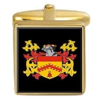Woolas Wales Family Crest Surname Coat Of Arms Gold Cufflinks Engraved Box