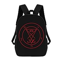 Sigil of Lucifer Durable Adjustable Backpack Casual Travel Hiking Laptop Bag Gift for Men & Women