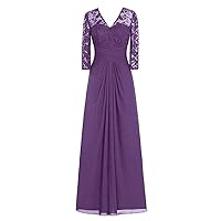 Mother of The Bride Dress V Neck Mother Dress Lace Sleeve Evening Party Dresses