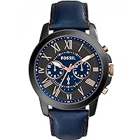 Grant Men's Watch with Chronograph Display and Genuine Leather or Stainless Steel Band