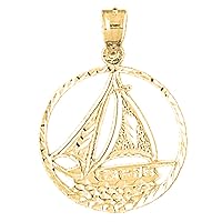 Silver Sailboat Pendant | 14K Yellow Gold-plated 925 Silver Sailboat Pendant