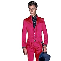 Mens Long Suit Blazer Set Tailcoat Tuxedo 3 Pieces Slim Fit Suits Jacket Men for Formal Party Coats