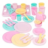 Play Circle- Dish Set – Plates, Cups, And Tea Party Toys – Play Kitchen For Toddlers- Pretend Play – 3 years + (34 Pcs)