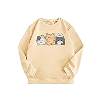 SOLY HUX Girl's Cute Graphic Crew Neck Sweatshirt Long Sleeve Pullover Tops T Shirt