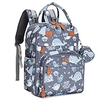 BabbleRoo Baby Diaper Bag - Laptop Backpack, Sea Animals, Unisex, 12