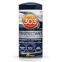 303 Products Protectant Wipes - Ultimate Automotive UV Protection - Prevent Fading and Cracking - Repels Dust, Lint, and Staining - Non Greasy - 25 Wipes (30397)