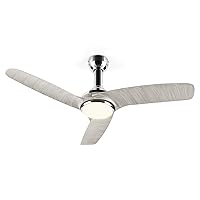 Klarstein - Ceiling Fan 2 in 1: Fan & Lamp, Triple Blade, Power: 25 Watt, Diameter: 128 cm, Air Flow Rate: 11594 m³/h Max, DC Motor/DC Motor, Grey