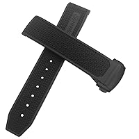 Rubber Watchband 22mm 20mm 19mm 21mm Watch Strap Fit for Omega Speedmaster Heritage Seamaster Silicone Waterproof Sport Bracelet (Color : Black Black, Size : 20mm-18mm)