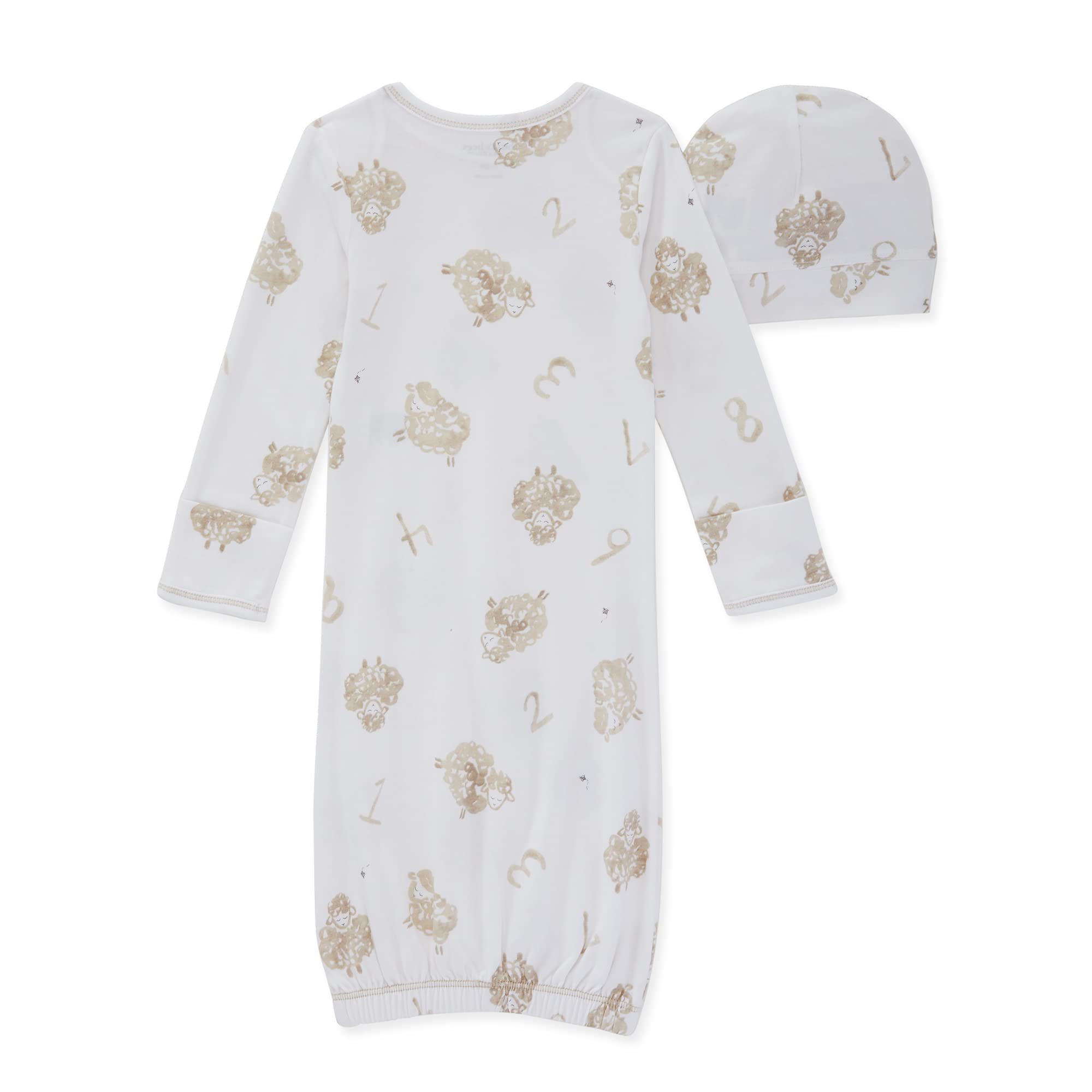 Burt's Bees Baby Baby Girls' Sleeper Gown & Hat Set, One Size, 0-6 Months, 100% Organic Cotton