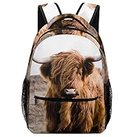 Large Carry on Travel Backpacks for Men Women Highland Cow on Islay Business Laptop Backpack Casual Daypack Hiking Sports Bag