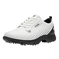 FitVille Wide Mens Golf Shoes Waterproof Lightweight Golf Shoes Men Spiked Extra Cushioning for Flat Feet Arch Fit Heel Pain Relief