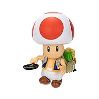 The Super Mario Bros. Movie - 5 Inch Action Figures Series 1 – Toad Figure with Frying Pan Accessory