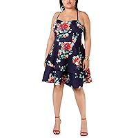 Womens Juniors Floral Tiered Party Dress