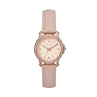 Relic by Fossil Women's Matilda Three-Hand Date Rose Gold Alloy Metal and Blush Pink Leather Band Watch (Model: ZR34647)