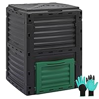 MoNiBloom 80 Gallon Large Compost Bin, BPA Free Outdoor Composting Tumblers for Garden Patio, All-Season Fast Working Rotating Chamber Composters for Garden Patio w/Sliding Door