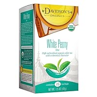 Davidson's Organics, White Peony, 25-count Tea Bags, Pack of 6