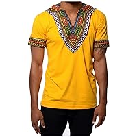 Men Henley Shirt,Mens African Dashiki T Shirt Tribal Floral Print V Neck Shirts Tops Ethnic Print Short Sleeve Tee