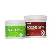 Pet MD Bone Broth Powder Supplement & Wrap A Pill Bacon Flavored Pill Paste