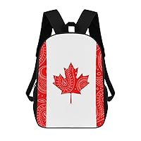 Paisley and Canadian Flag Travel Backpack 17 in Laptop Bag Lightweight Daypack for Work Office