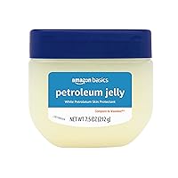 Amazon Basics Petroleum Jelly White Petrolatum Skin Protectant, Unscented, 7.5 Ounce, Pack of 1