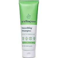 Wellnesse: Smoothing Shampoo - For Wavy, Curly Hair - 8 oz - Coconut and Verbena Leaf - Moisturizing, Curl Active Formula - Cruelty-Free, Non-GMO, No Parabens, Sulfates, Silicone
